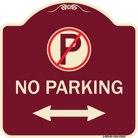 SIGNMISSION No Parking Heavy-Gauge Aluminum Architectural Sign, 18" x 18", BU-1818-23819 A-DES-BU-1818-23819